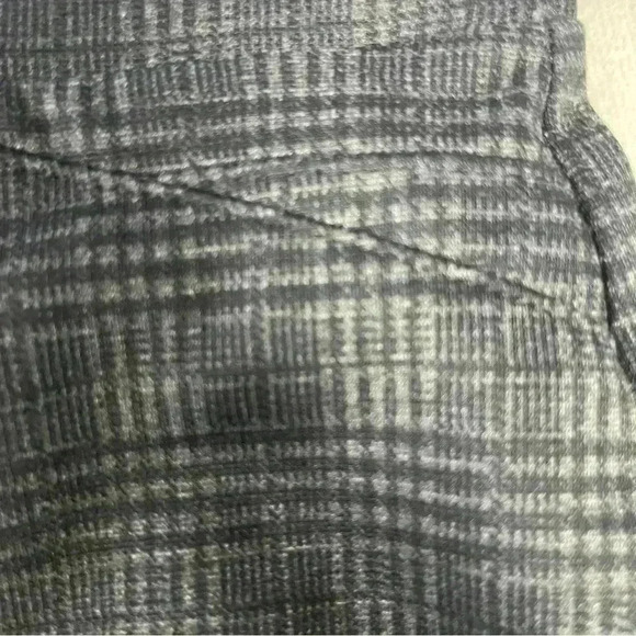 Calvin Klein Black Gray Plaid Leggings Size 12 Stretch Comfort Elastic Waist - Picture 4 of 7
